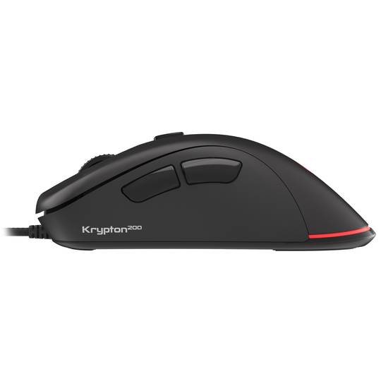 Mysz do gier Genesis Krypton 200 RGB o rozdzielczości 6400 DPI, czarna NMG-1713