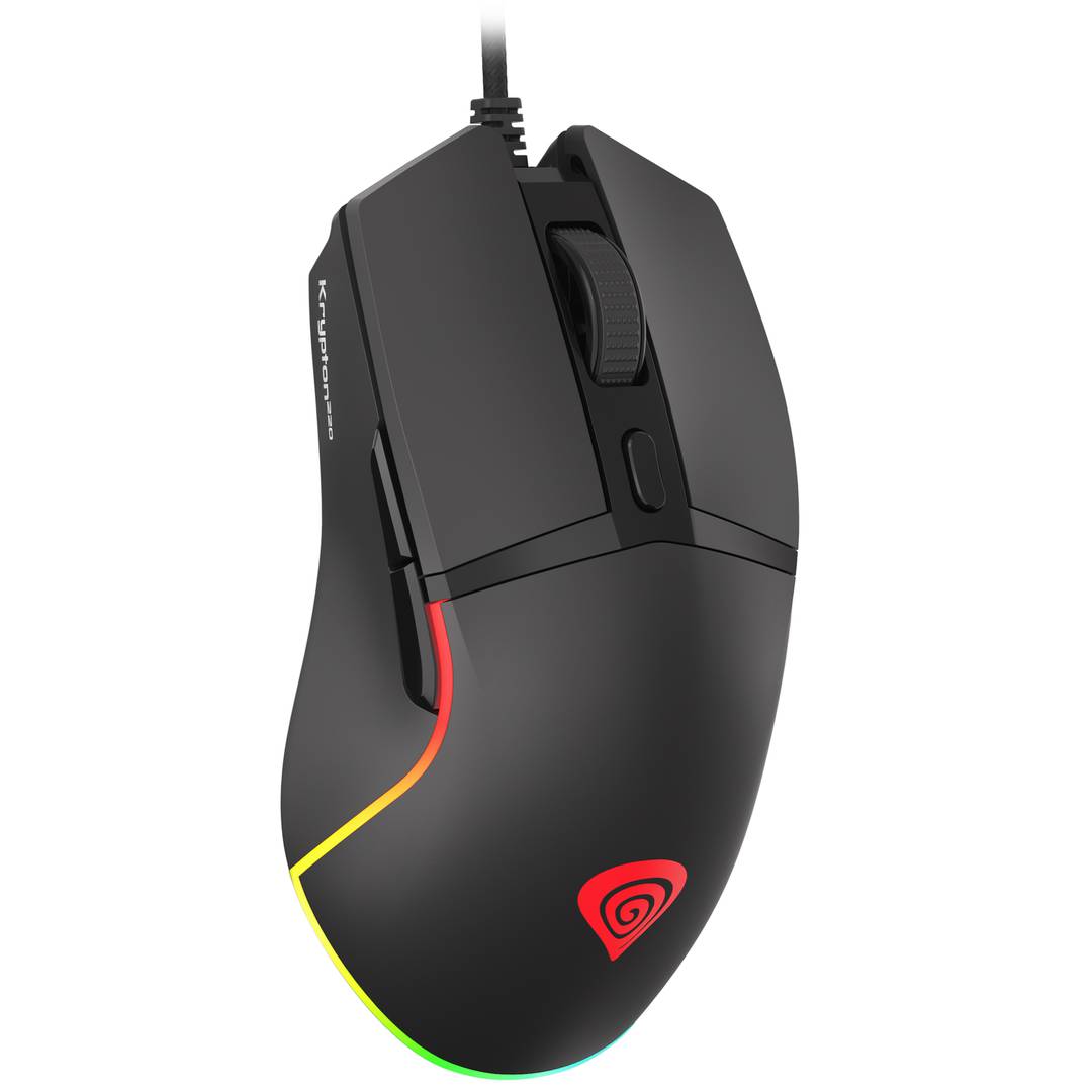 Mouse da gioco Genesis Krypton 220 RGB con 6400 DPI nero NMG-1770
