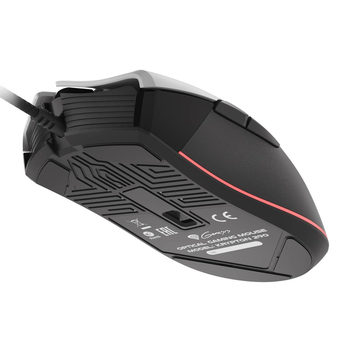 Mouse da gioco Genesis Krypton 290 RGB con 6400 DPI bianco NMG-1785