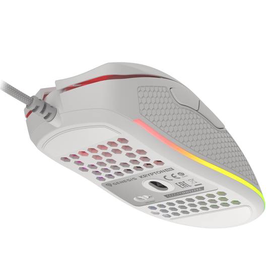 Ratón Gaming Krypton 555 RGB de Genesis con 8000 DPI blanco NMG-1840
