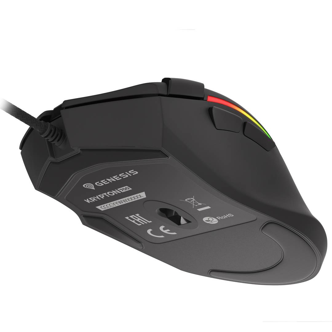 Ratón Gaming RGB Krypton 700 G2 de Genesis con 8000 DPI negro NMG-1850