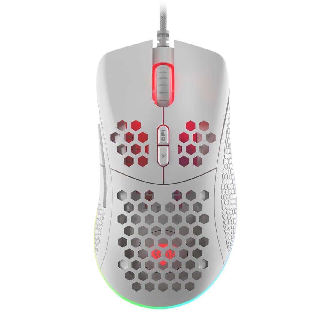 Mysz do gier Genesis Krypton 550 RGB z ultralekką białą 8000 DPI NMG-1685
