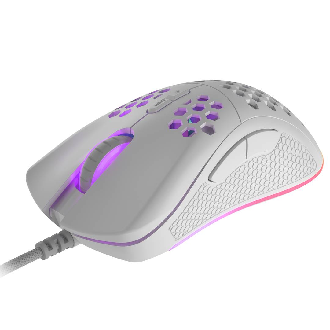 Mysz do gier Genesis Krypton 550 RGB z ultralekką białą 8000 DPI NMG-1685