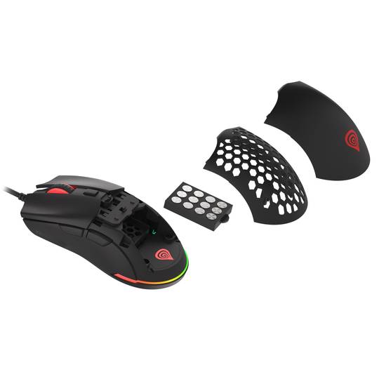 Genesis Krypton 750 Gaming-Maus mit 8000 DPI RGB Schwarz NMG-1841