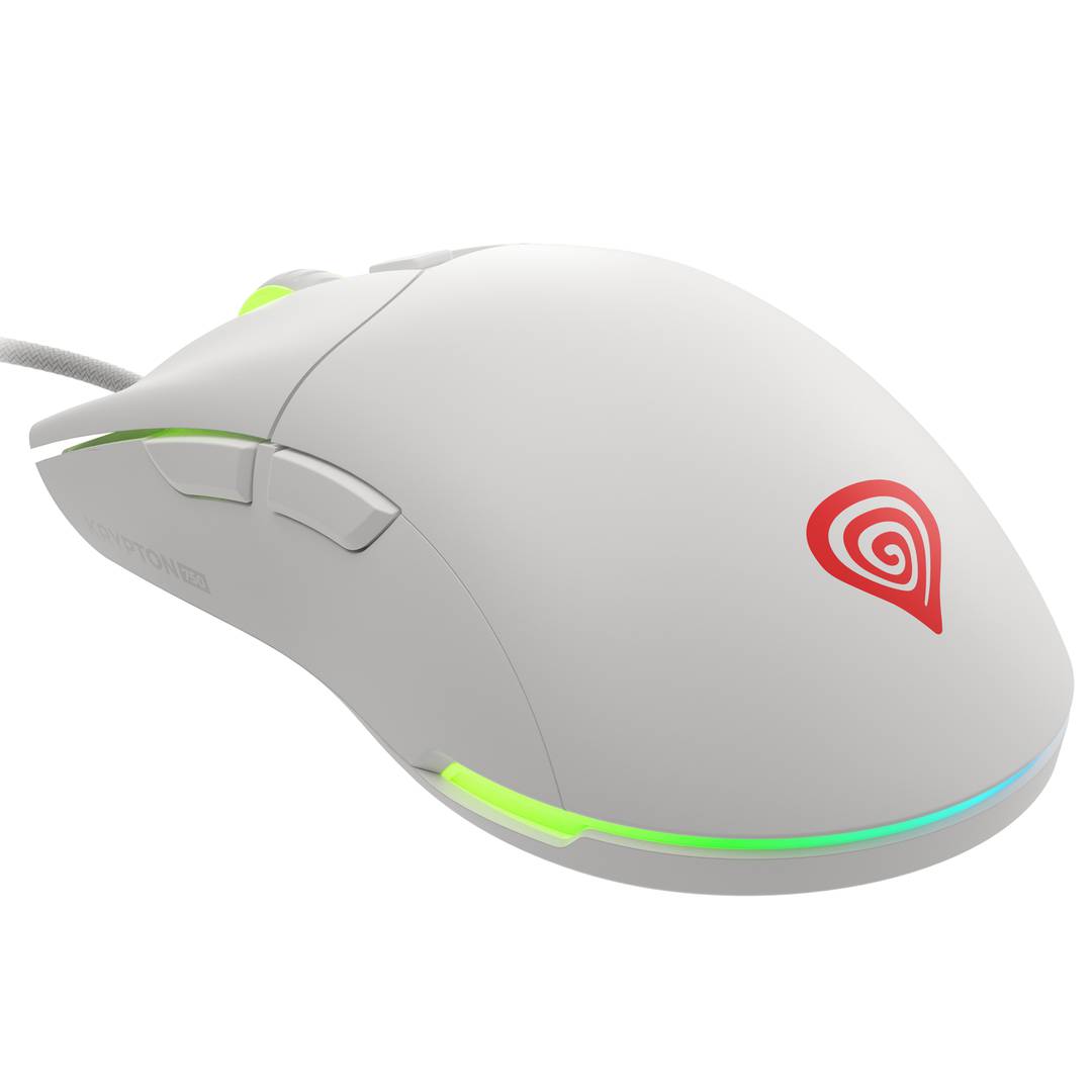 Mouse da gioco Genesis Krypton 750 RGB con 8000 DPI e NMG-1842 bianco ultraleggero