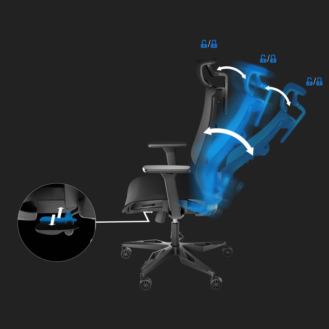 Gaming-Stuhl ergonomisch schwarz Genesis Astat 700 NFG-1945