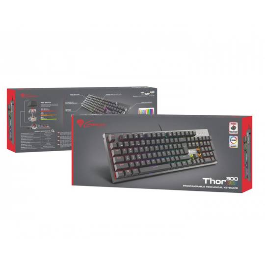 Clavier de jeu Genesis Thor 300 avec commutateurs RVB rouges