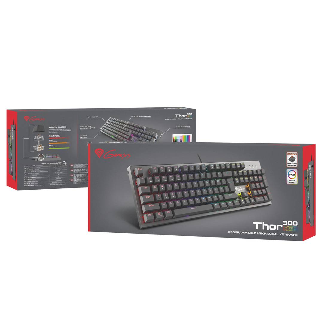 Genesis Thor 300 gamingtoetsenbord met RGB US-indeling