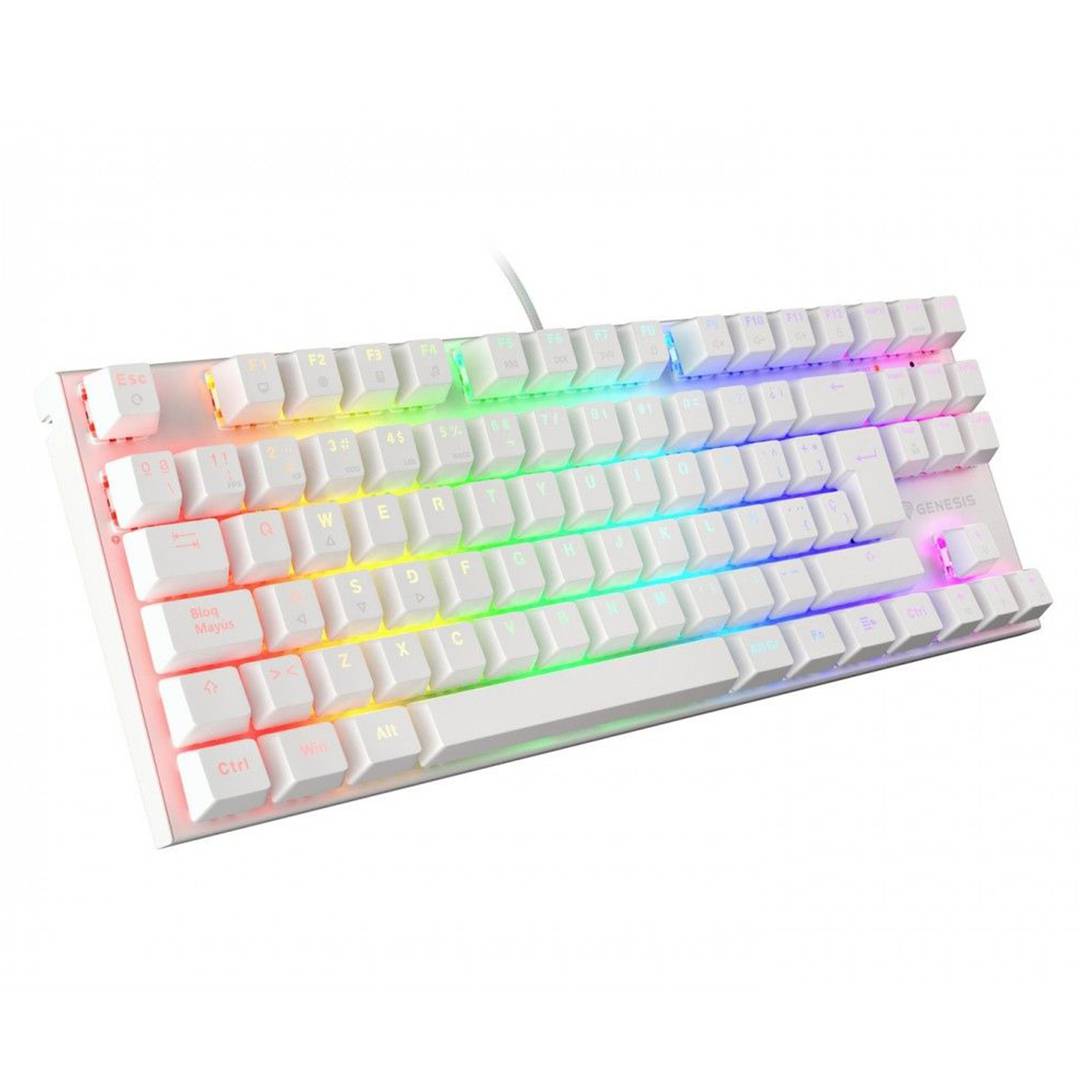 Thor 303 TKL Genesis RGB White Gaming Keyboard with Brown