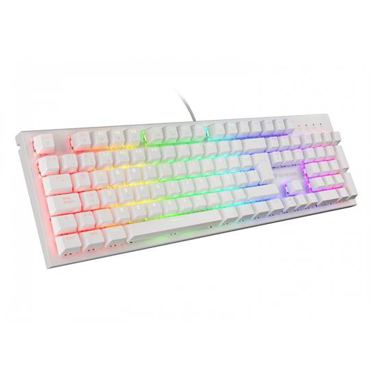 Teclado para jogos Thor 303 Genesis RGB branco com interruptores mecânicos marrons