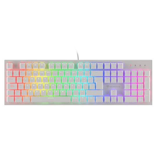 Teclado para jogos Thor 303 Genesis RGB branco com interruptores mecânicos marrons