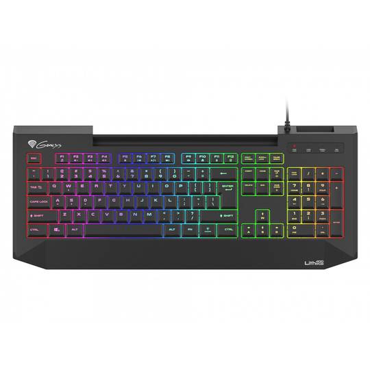 Teclado para jogos Genesis 400 Lith com chave X-Scissor fina e retroiluminação RGB Design espanhol