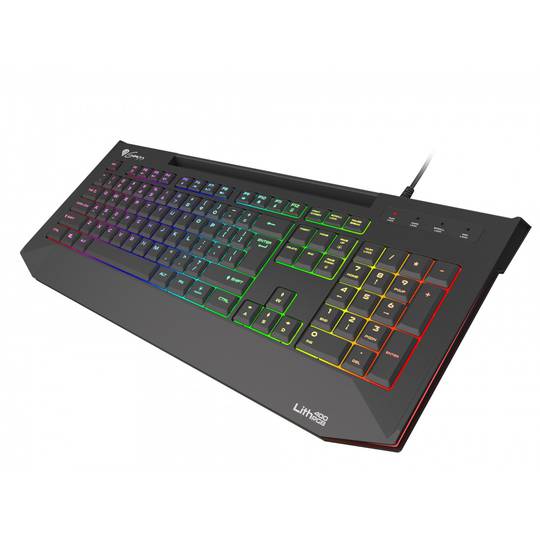Teclado para jogos Genesis 400 Lith com chave X-Scissor fina e retroiluminação RGB Design espanhol