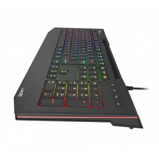 Teclado para jogos Genesis 400 Lith com chave X-Scissor fina e retroiluminação RGB Design espanhol