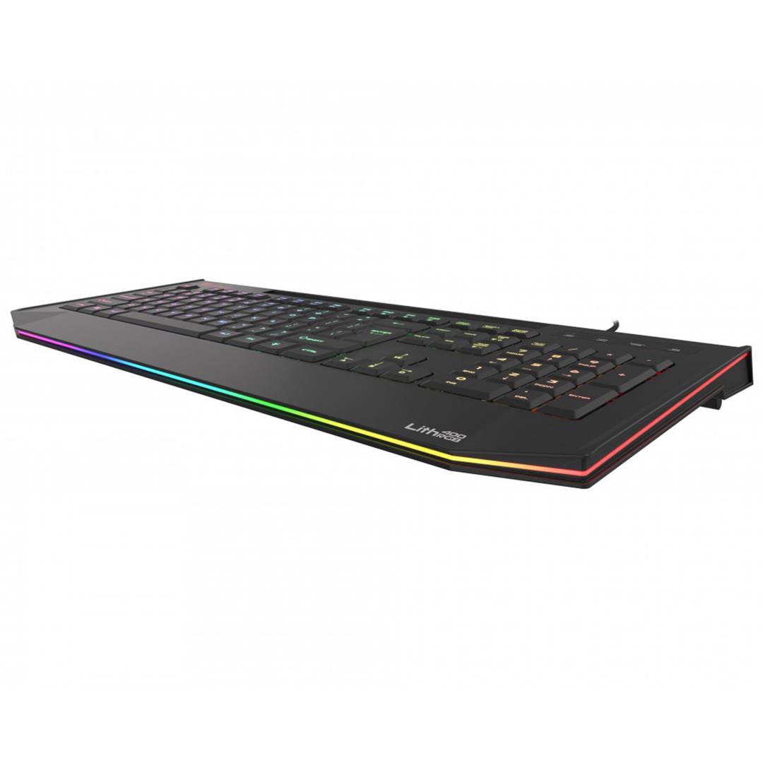 Teclado para jogos Genesis 400 Lith com chave X-Scissor fina e retroiluminação RGB Design espanhol