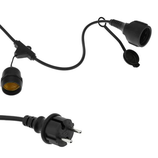 Garland for 10 bulbs for outdoor with E27 skullcap IP44 power cord 10m extensible