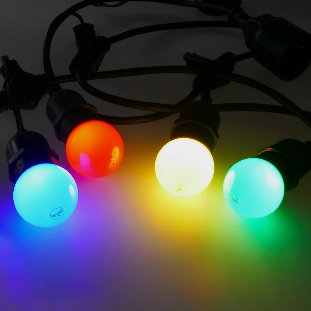 Guirnalda de 10 bombillas luces con casquillo E27 exterior IP44 cable eléctrico de 10m extensible