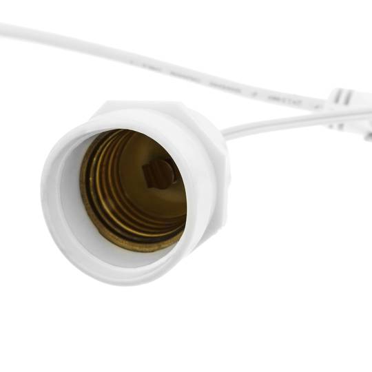 Girlanda z 5 żarówek z gniazdem E27 zewnętrzny kabel elektryczny IP44 5m przedłużany biały