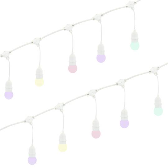 Slinger 20 gloeilampen met stopcontact E27 buiten IP44 elektrische kabel 10m verlengbaar wit