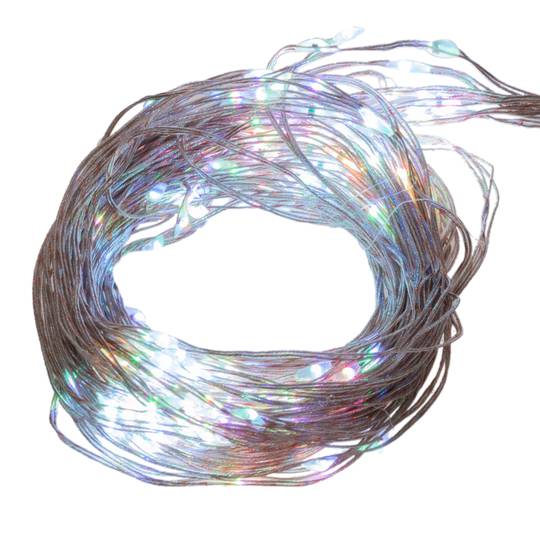 Cortina amb efecte cascada de 10 fils lluminosos LED de 2 m amb 200 LED multicolors i resistent a l'exterior