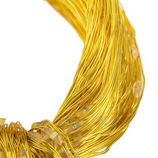 Tenda a cascata LED a 10 fili lunga 2 m con 200 LED bianchi caldi e cavo dorato resistente all'esterno