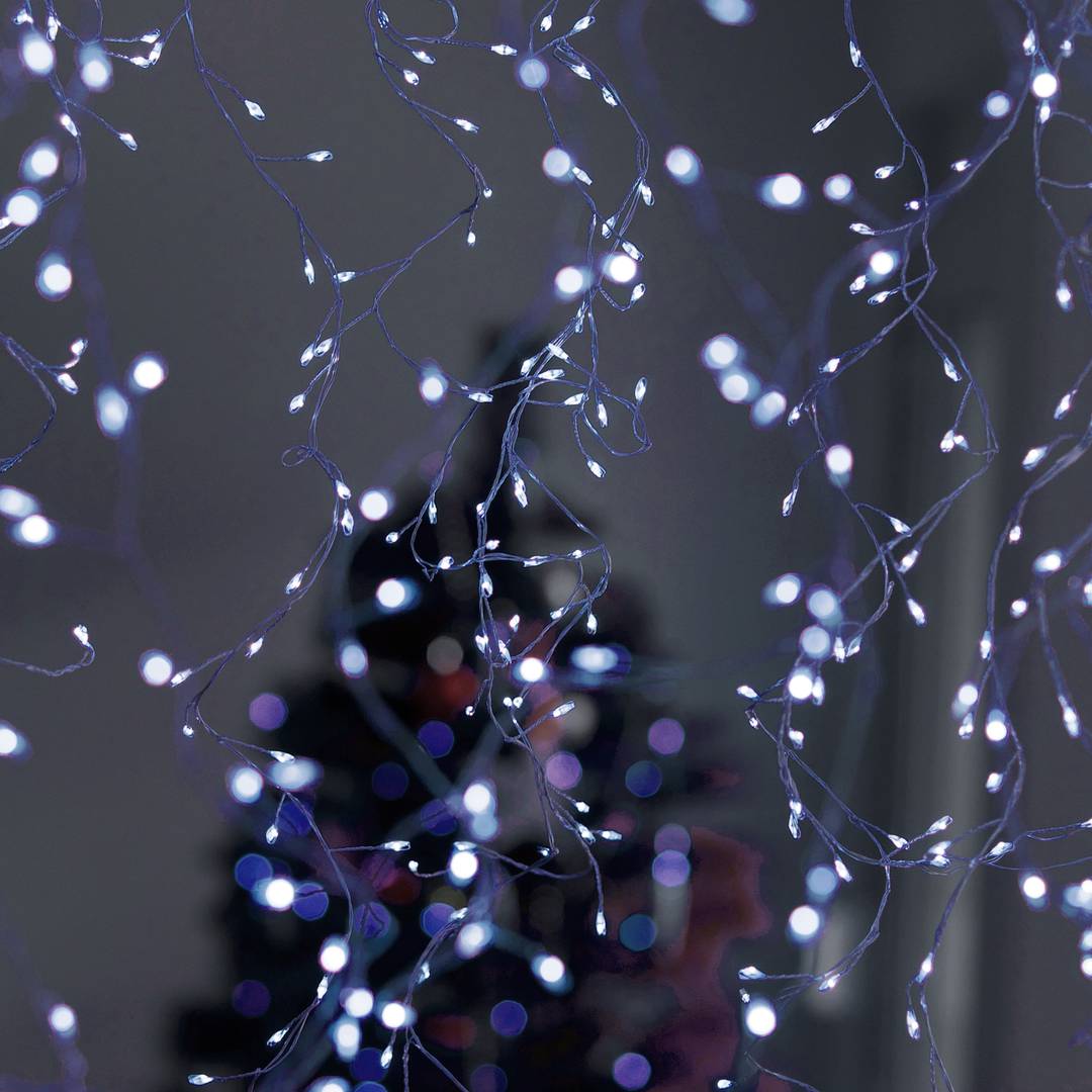 10-żyłowa kurtyna LED z efektem wodospadu 2 m z 200 diodami LED w kolorze chłodnej bieli IP44