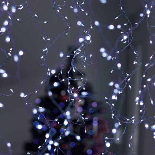 10-żyłowa kurtyna LED z efektem wodospadu 2 m z 200 diodami LED w kolorze chłodnej bieli IP44