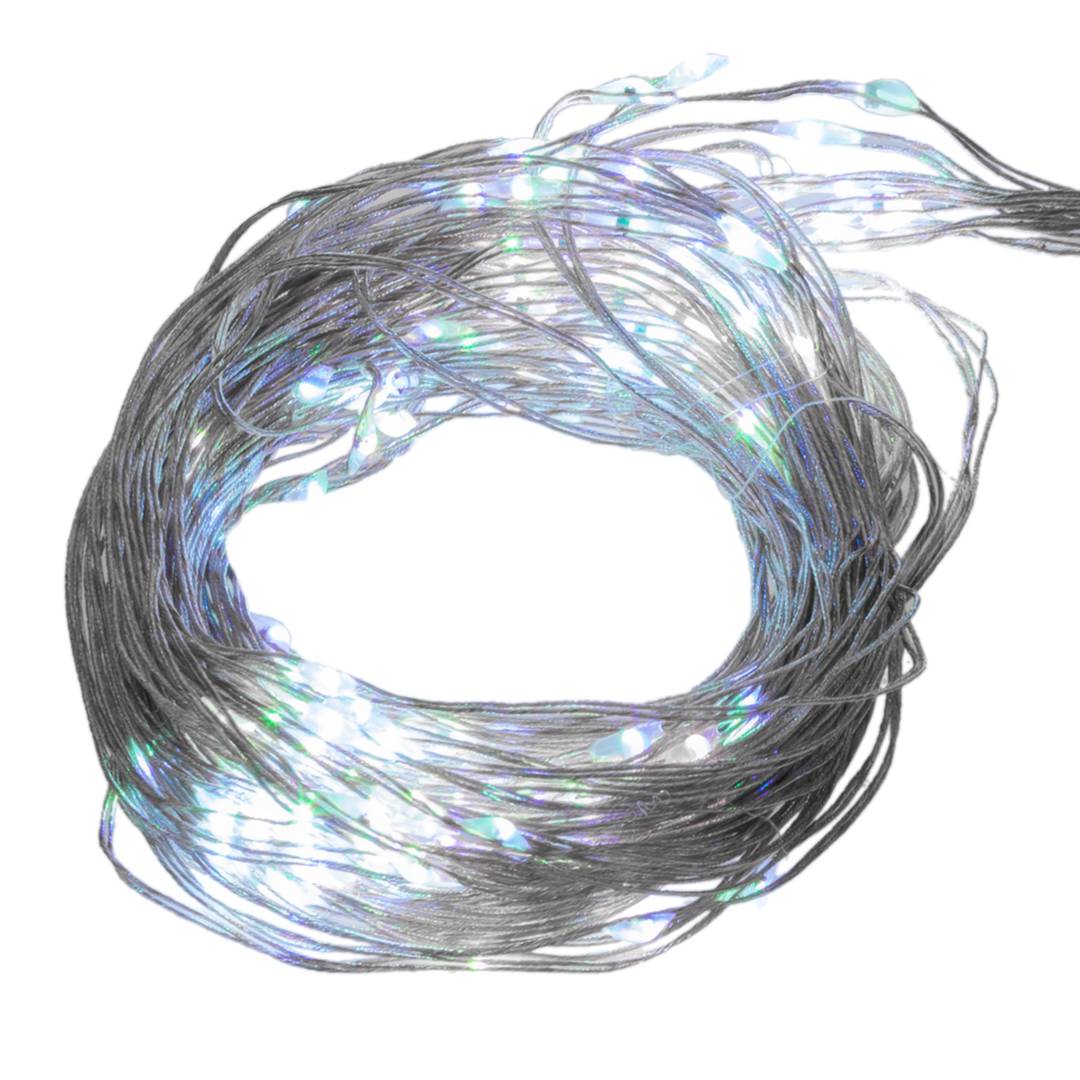 10-żyłowa kurtyna wodospadowa LED o długości 2 m z 200 różnokolorowymi diodami LED, odporna na działanie czynników zewnętrznych