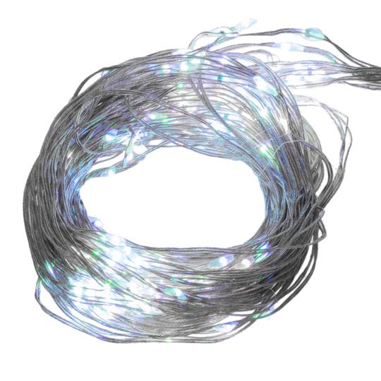 10-żyłowa kurtyna wodospadowa LED o długości 2 m z 200 różnokolorowymi diodami LED, odporna na działanie czynników zewnętrznych