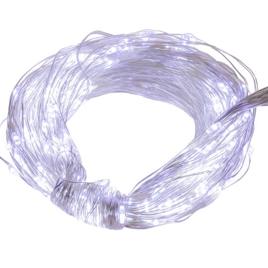 Cortina amb efecte cascada de 20 fils lluminosos LED de 2 m amb 400 LED de color blanc fred resistent a l'exterior