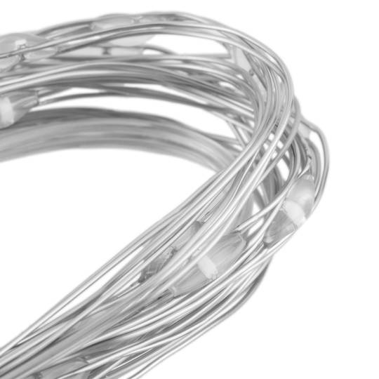 1 m de grinalda de micro luz LED multicolorida com 2 efeitos de iluminação e cabo moldável em prata