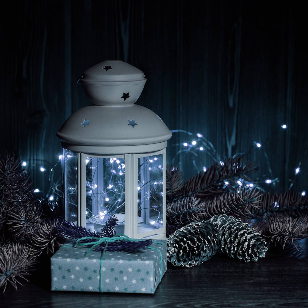 2 m de micro grinalda de LED branco frio com 2 efeitos de iluminação e cabo moldável prateado