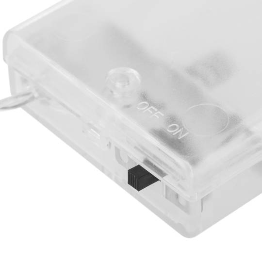 Ghirlanda LED da 1 m di colore bianco caldo con alloggiamento a forma geometrica e funzionamento a batteria