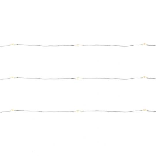 Bande décorative de lumières IP44 40 LED et 8 fonctions de batterie blanc chaud 3 m