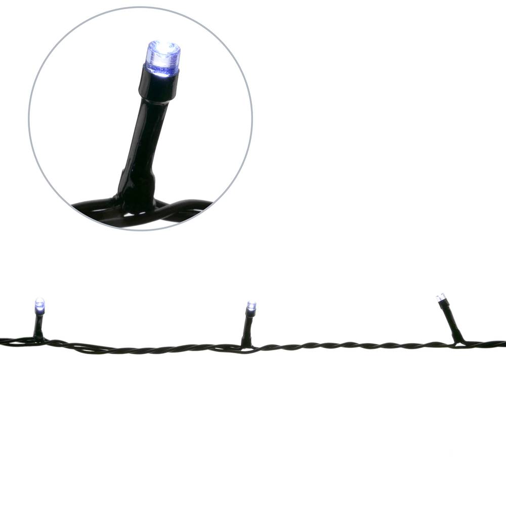 Strip of decorative lights of 50 LED lights IP44 with 2 functions daylight white 5 m 100-240VAC
