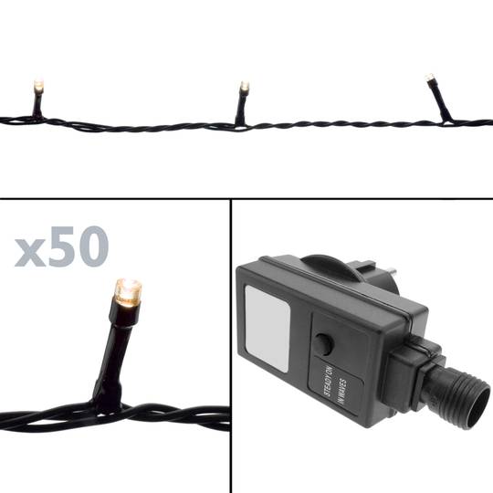 Decoratieve lichtstrip van 50 IP44 LED-verlichting met 2 functies warmwit 5 m 100-240VAC