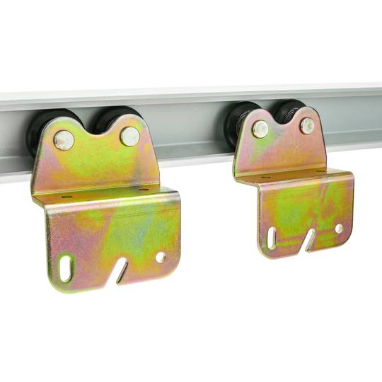Binario per porta scorrevole con copertura in legno MDF di colore cenere di 2m