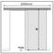 Binario per porta scorrevole con copertura in legno MDF di colore cobalto di 2m