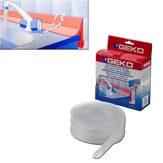 Burlet per a lavabos i aigüeres de PVC transparent de 130 cm Geko
