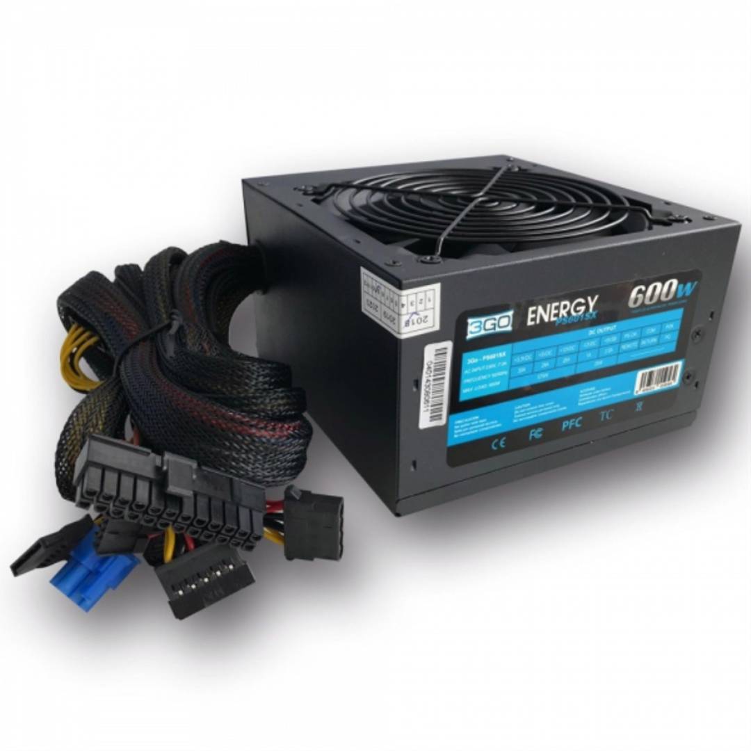 600-W-Netzteil mit 5 SATA-Anschlüssen mit 12-cm-Lüfter und 6-poligem PCI-X-Anschluss 3GO PS601SX