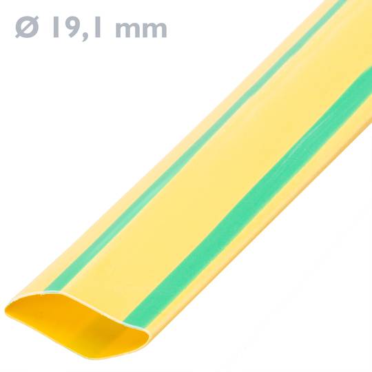 Tubo termoretr ctil 3:1 LSHF amarillo-verde de 19,1mm bobina 3m