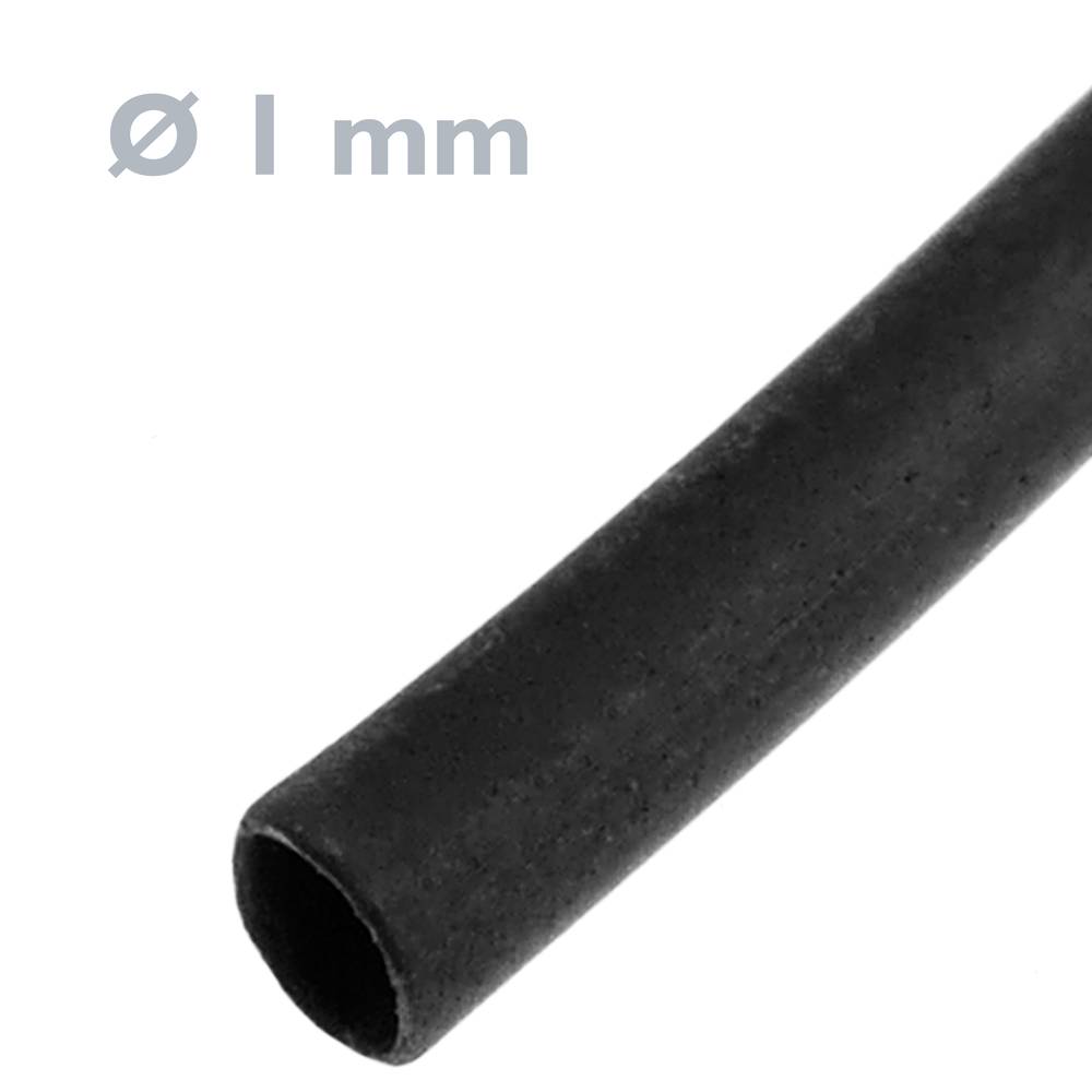 Zwarte krimpkous van 1,0 mm in een spoel van 20 m