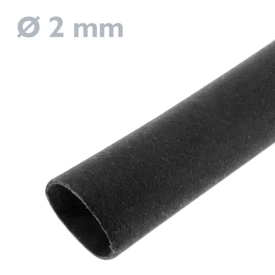 Tubo termoretráctil negro de 2,0 mm en bobina de 15 m