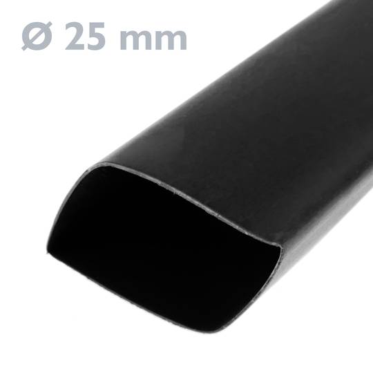 60 mm Gaine Thermo Rétractable 2:1 Noir Diam 0,5m