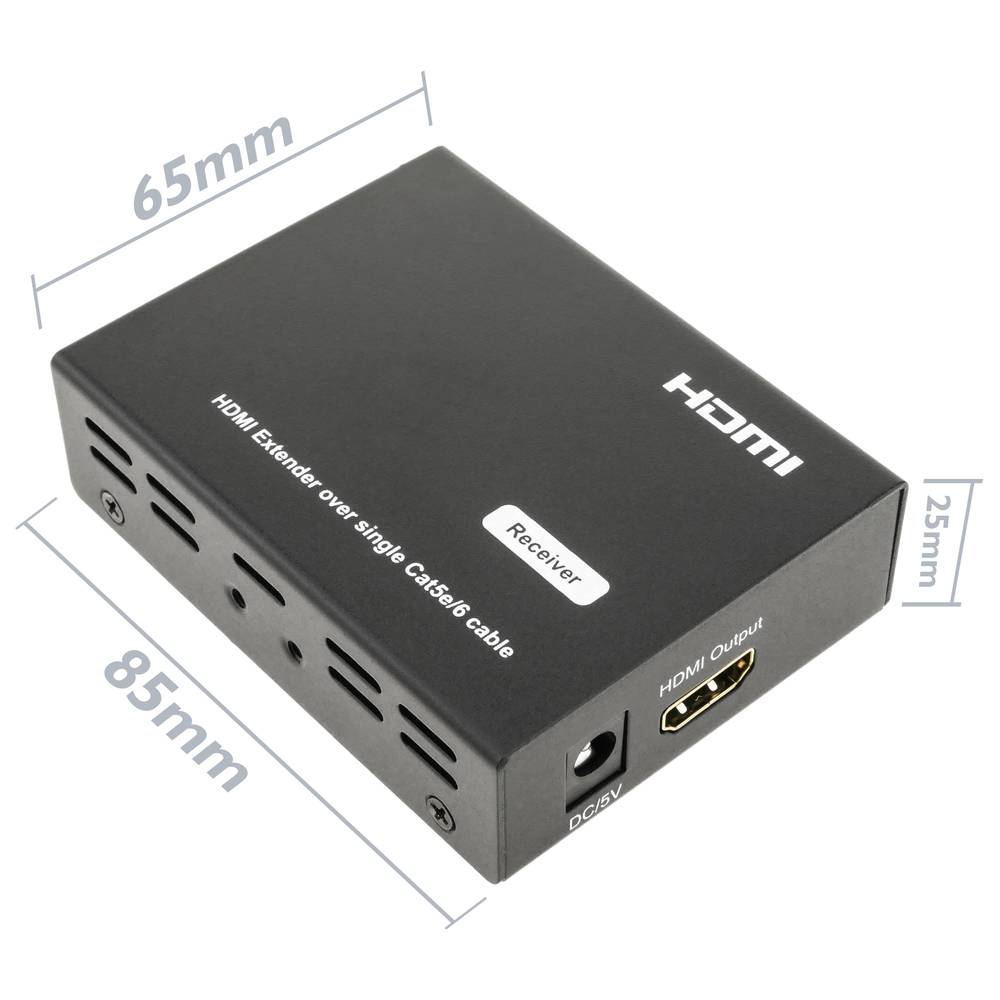 Empfänger für HDMI Splitter Extender über Cat.5e Ethernet Kabel 50 m mit IR