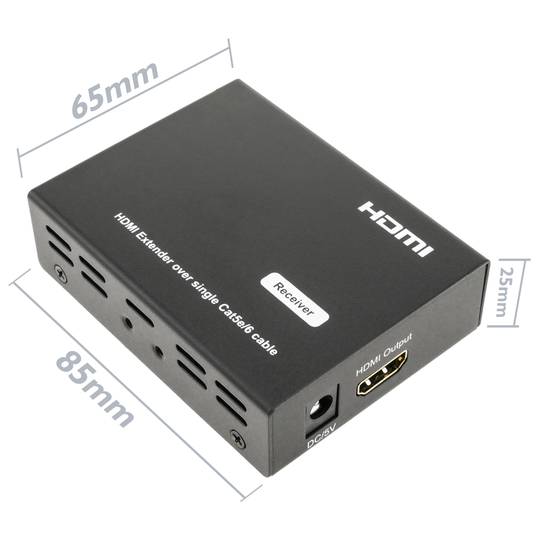 Empfänger für HDMI Splitter Extender über Cat.5e Ethernet Kabel 50 m mit IR