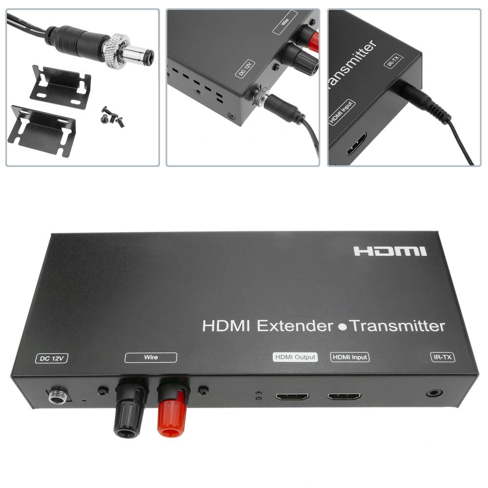 HDMI Extender Extender FullHD 1080p über 2-adriges Kabel auf 3800 m.  Sendermodul - Cablematic