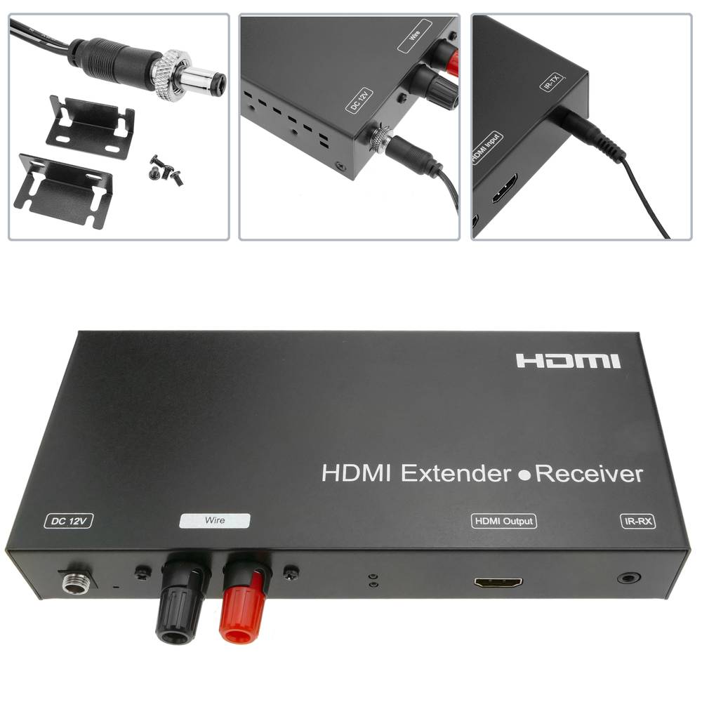 Extensor HDMI Perllongador FullHD 1080p a través de cable 2 fils a 3800m. Mòdul Receptor
