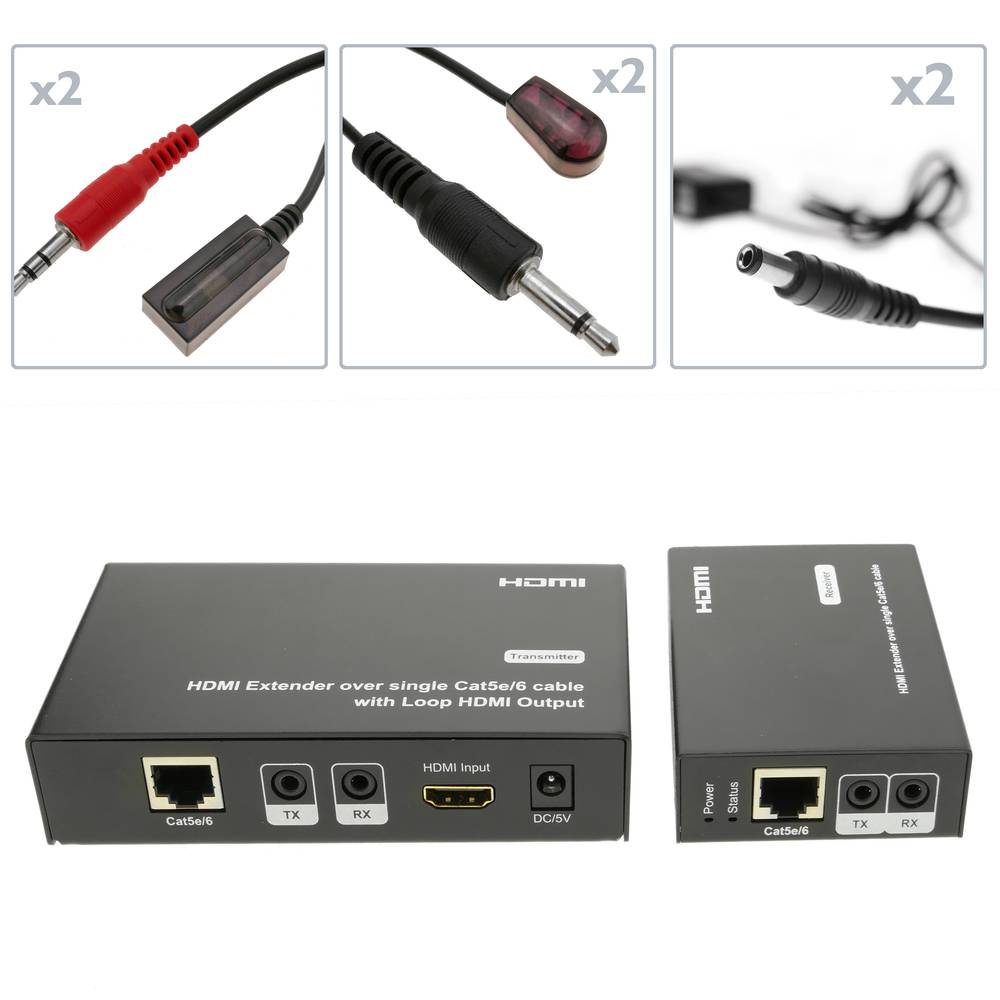 4K HDMI Extender over CAT6/CAT5 Ethernet Cable, 4K 30Hz or 1080p 60Hz Video  Extender, HDMI over Ethernet Cable, HDMI Transmitter and Receiver Kit, IR