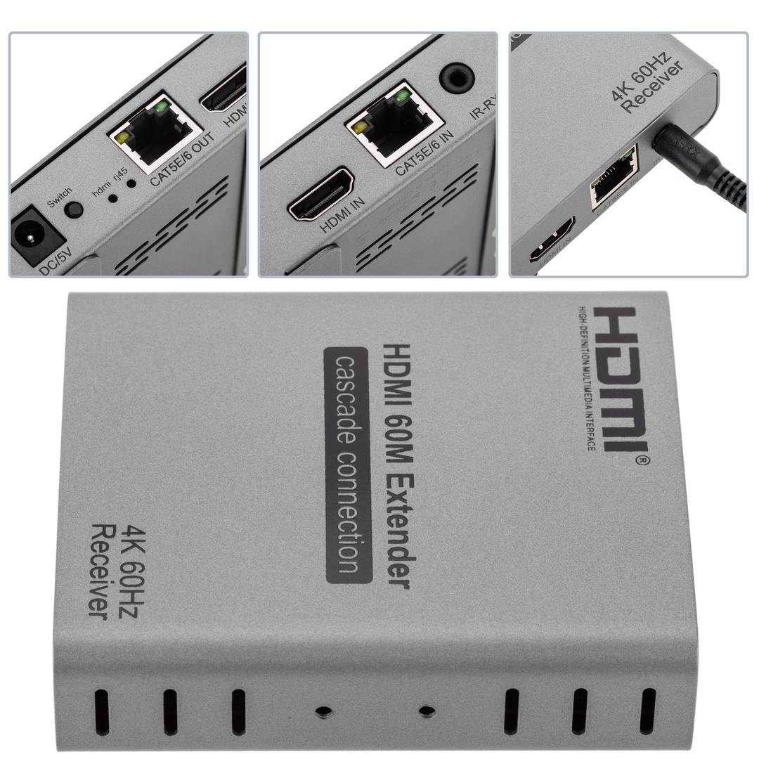 HDMI Extender 1080p 3D émetteur récepteur RJ45 Ethernet Converter Maroc 